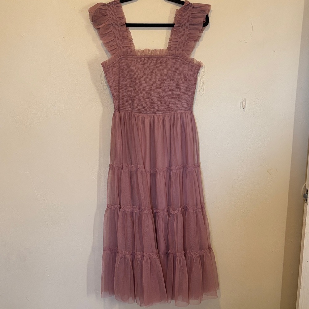 Baltic Born Mauve Tiered Midi Dress
